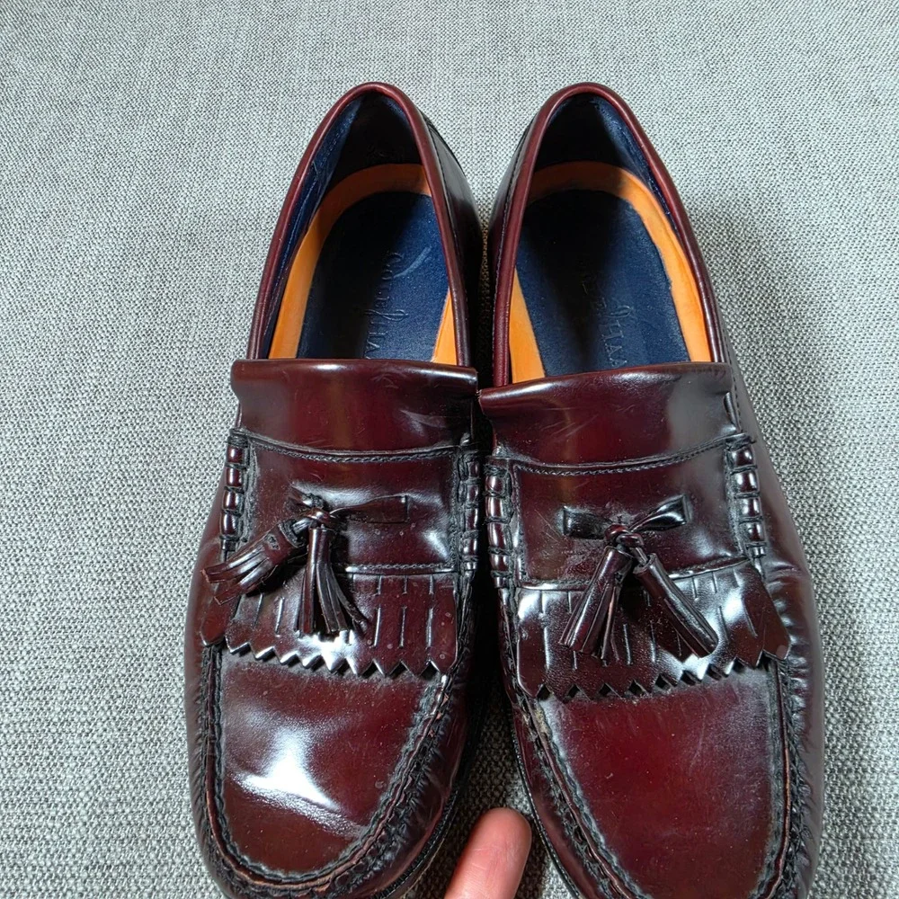 Cole Haan Tassel Loafers Mens 9 Burgundy Kiltie Leather Dress Shoes C11623